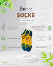 Men’s EU 39 - 43 Anti odor Bamboo Summer Ankle Socks Tokyo design Soft breathable Set of 4 Pairs